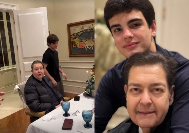 Faustão faz rara aparição em vídeo do aniversário do filho caçula