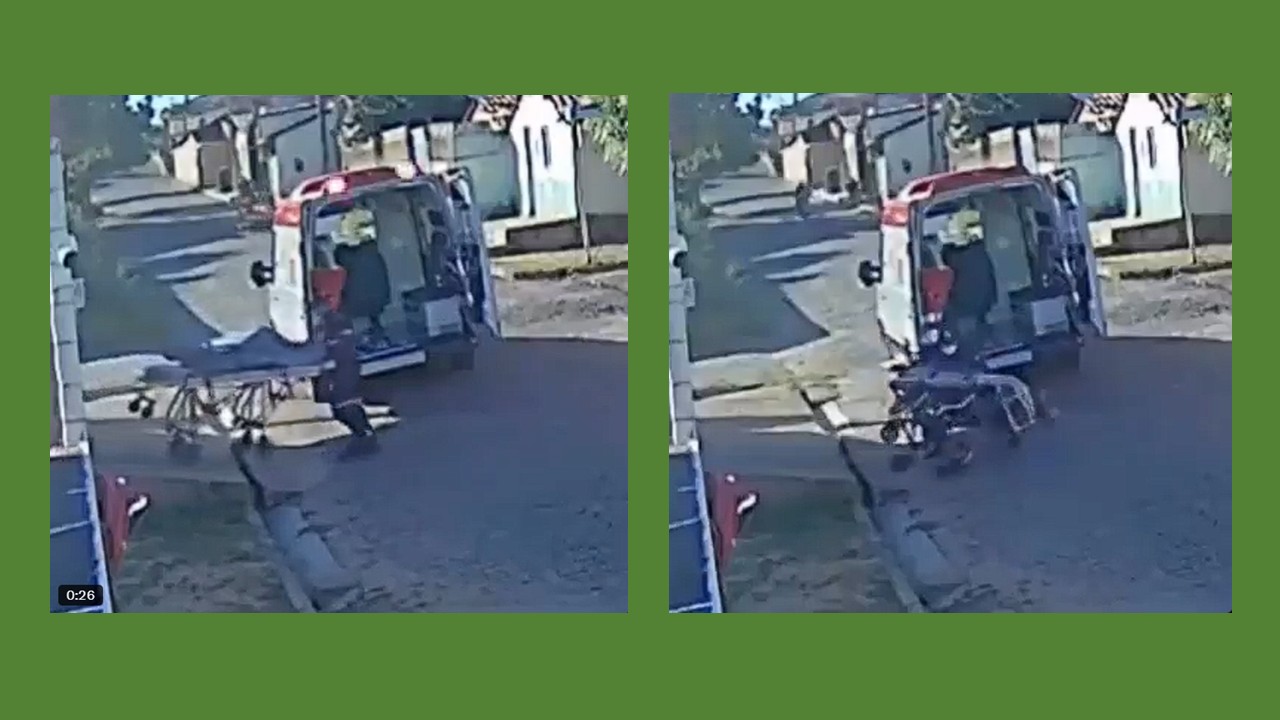 Vídeo mostra paciente caindo de maca durante atendimento do SAMU em Pimenteiras-PI