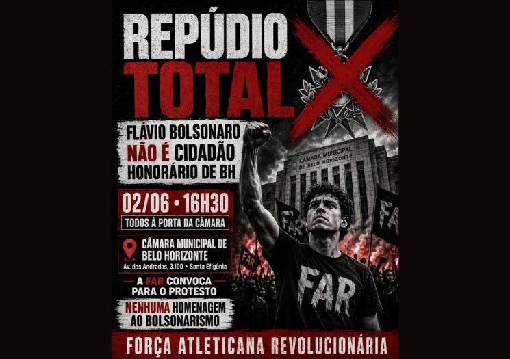 Torcedores do Atlético-MG protestam contra Flávio Bolsonaro