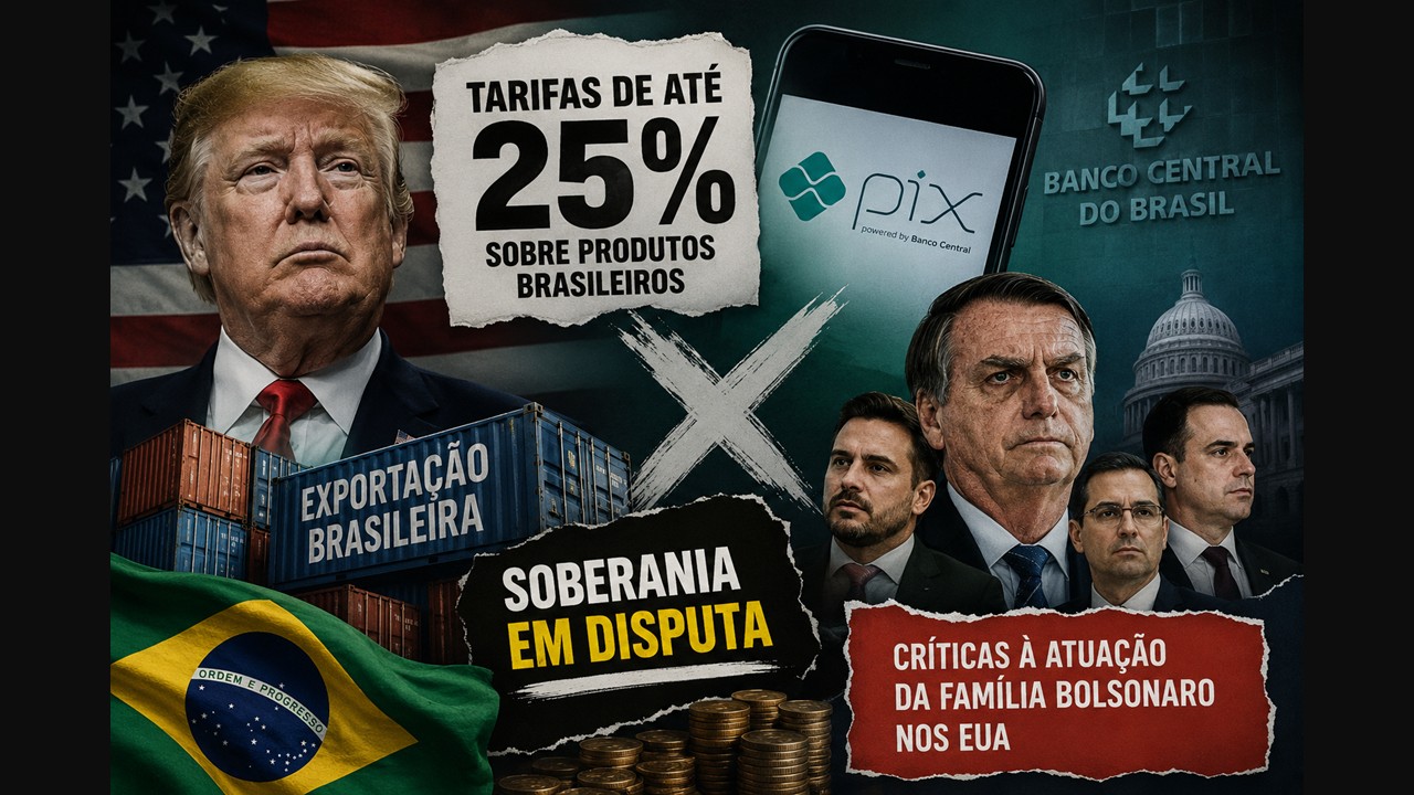Ataque ao Pix une defesa da soberania e críticas à família Bolsonaro