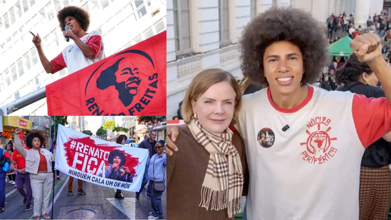 Gleisi Hoffmann e Glauber Braga participam de ato contra cassação de Renato Freitas