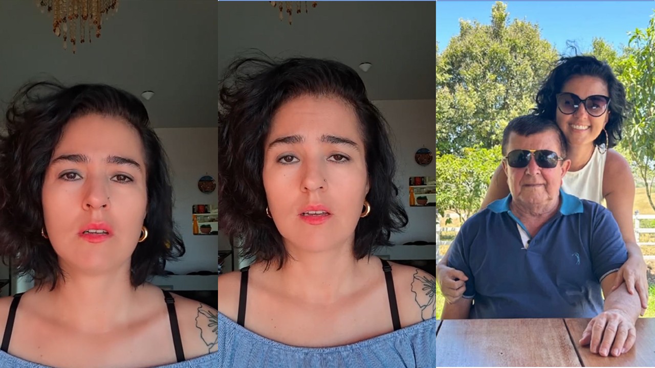 Visivelmente emociona, filha poeta recita poesia para se despedir do pai poeta