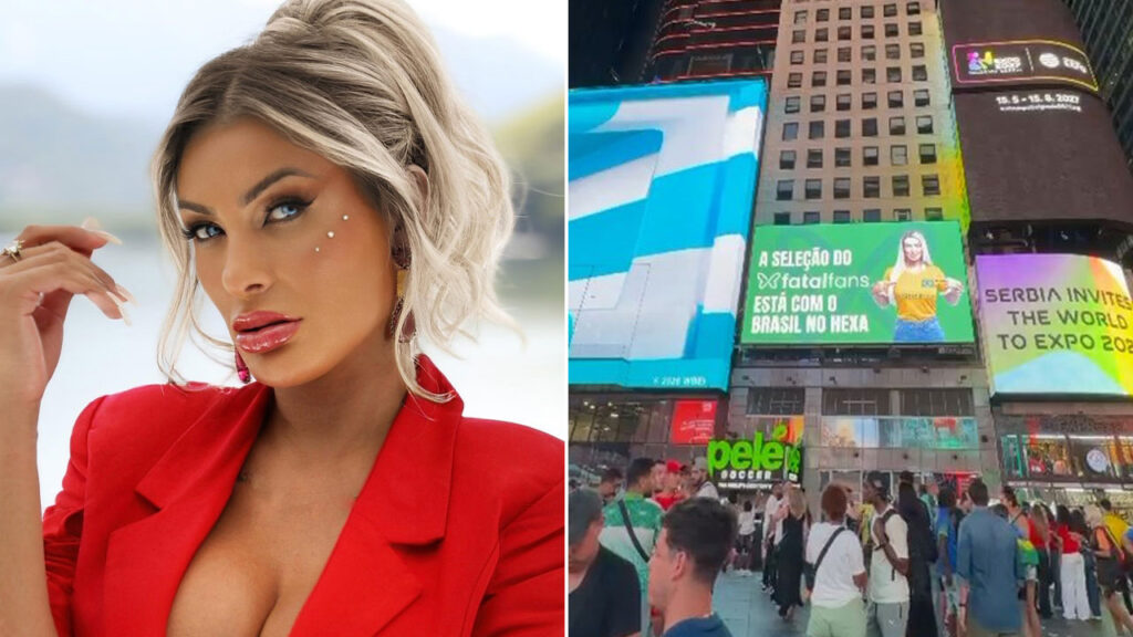 Andressa Urach apoia hexa na Times Square
