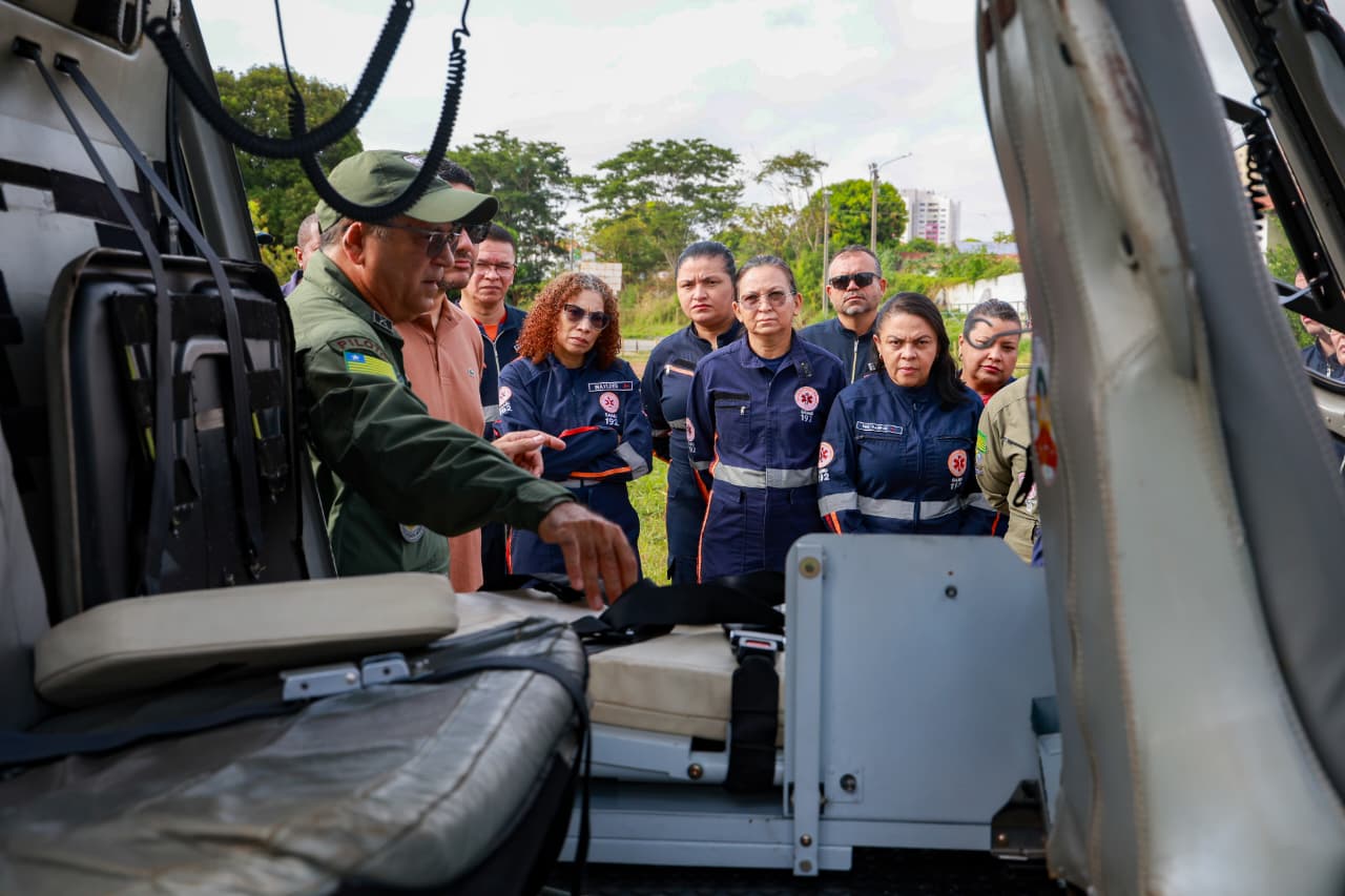 Sesapi treina equipes do Samu Aéreo para uso de helicóptero da PM no transporte de pacientes