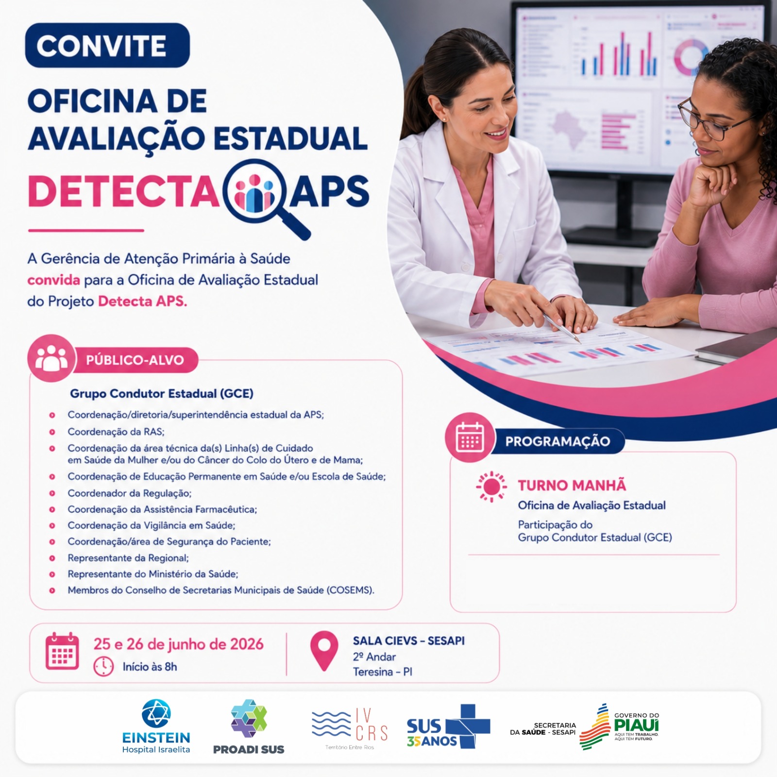 Detecta APS: Sesapi realiza oficinas de avaliação final de projeto que reforça monitoramento do câncer no Piauí